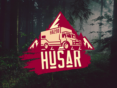 HUSAR adventure explorer illustration logo truck vanlife