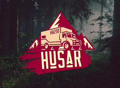 HUSAR adventure explorer illustration logo truck vanlife