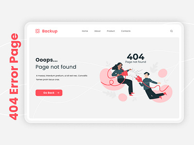 404 Error Page branding illustration typography ui vector