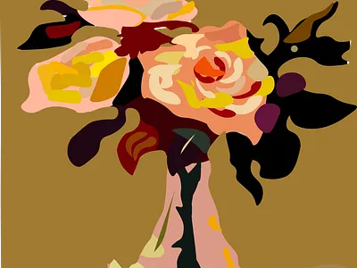 roses in a vase animation branding graphic design ui