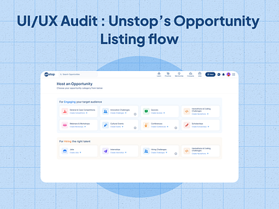 UI/UX Audit: Unstop’s Opportunity Listing flow adobe xd blue color figma modern design redesign ui audit ui design ux audit ux design web design website design