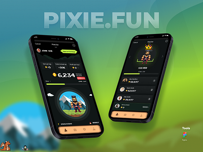Pixie.fun mobile game 🎮 app design game design mobile application mobile design mobile game mobileapp pixel pixelgame ui uiux ux