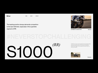 S1000RR web layout practice design hero section landing page ui uxui visual design web design
