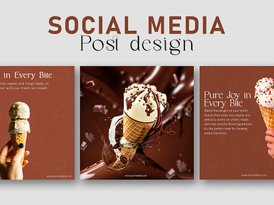 Social media post design for ice cream advertising brand identity cone cornato digital marketing graphic designer ice cream instagram post marketing photo editing photoshop post design potomanipulation product ads social media