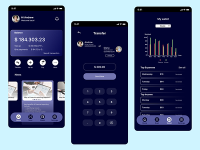 An online wallet with great features features graphic design mobile online wallet study ui