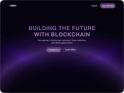 Landing Page for Blockchain Development Agency animation design landing page ui ux ui webdesign website