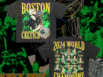 BOSTON CELTICS CHAMPION 2024 (FINAL NBA) Rap Tee Bootleg Design bootleg bootleg design bootleg tshirt branding design graphic design illustration rap tee ui