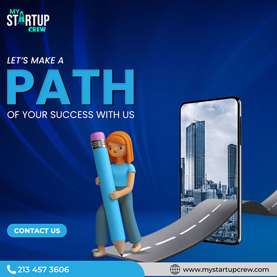 Let's Make a Path to Your Success with My Startup Crew! branding design graphic design illustration logo make a path my startup crew success typography ui ux vector web design