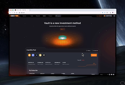 xdex Vaults 3d after effects blender blockchain cryptocurrency design exchange illustration ui website