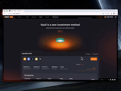 xdex Vaults 3d after effects blender blockchain cryptocurrency design exchange illustration ui website