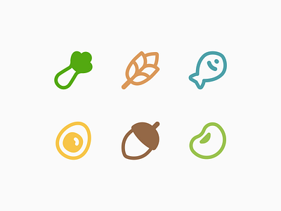 Allergen Foods Icons - Flex Remix allergen branding design flat flex food graphic design icons illustration illustrator logo minimal remix streamline streamlinehq trendy ui vector web