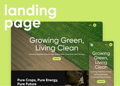 Landing Page Design for Sustainable Farming about us hero section landing landing page ui ux web design