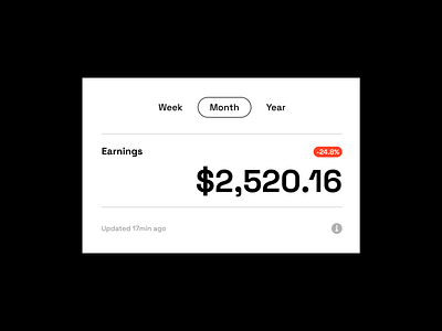 Earnings Card balance card clean date earnings funds money simple transfer ui ux