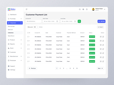 Customer Payment List Dashboard Ui Design application ui design best dashboard best payment ui design customer payment list customer payment system dashboard design ecommerce payment list ui payment list application payment list dashboard payment list ui ui design uiux design user friendly design