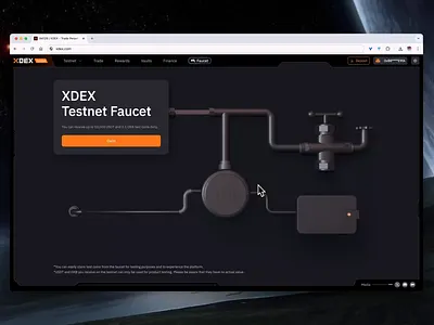 xdex Testnet faucet 3d after effects blender blockchain branding cryptocurrency design exchange illustration website
