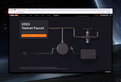 xdex Testnet faucet 3d after effects blender blockchain branding cryptocurrency design exchange illustration website