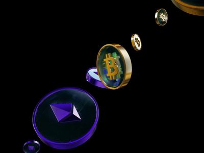 Crypto coins 3d animation bitcoin crypto ethereum motion motion graphics spline tokens