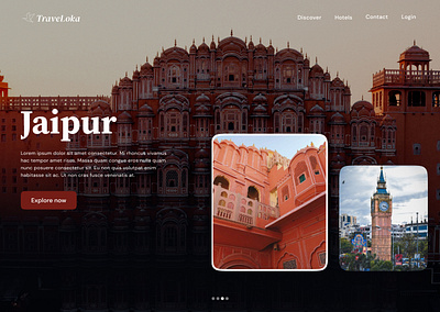 Web design For travel agency. animation design ui