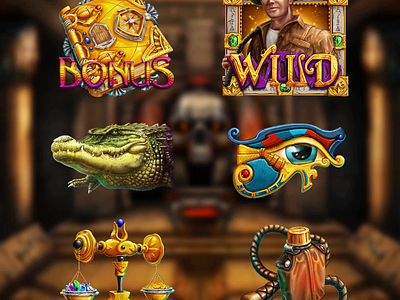 Animation of the main slot symbols for the online slot gambling gambling art gambling design game animation game art game characters game design game graphics graphic design indiana jones mayan animation mayan symbols motion design slot characters slot design slot game slot machine slot symbols symbols animation