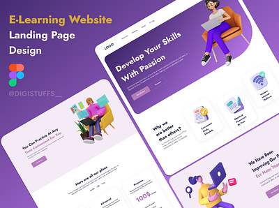 E-Learning Website Landing page branding figma illustration landing page product design ui ui design user experience user interface ux uxui web design