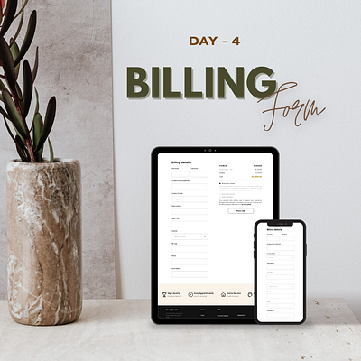 Day 4 of 100 Days Daily UI Challenge: Billing Page Design 100 days challenge billingpage dailyui dailyuichallenge day4 designchallenge figma graphic design ui uidesign uxdesign webdesign