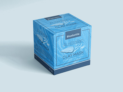 Australian Blue Clay Mask 3d a logo australian blue clay mask branding graphic design logo packaging