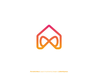 Infinite House Modern Logo brand branding design graphic design house illustration infinite logo logofolio modern orange vector