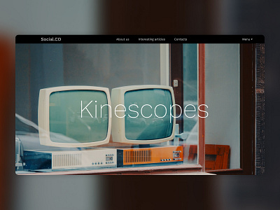 Landing page of the social agenda about retro TVs design figma kinescopes landing old tv tvs ui web page