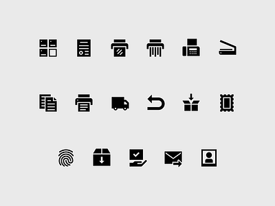 Office icons copy design icon icons illustration minimal minimalism minimalist office print scan scanner shredder vector