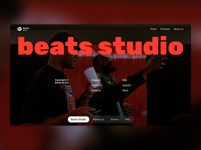 The footer of the Beats by Dr.Dre website beats beats by dre beats studio bottom menu colorful design figma footer headphones landing ui web page