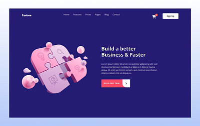 Daily UI #003 - Business Solution Landing Page app design branding business landing page daily ui daily ui challenge design figma first shot illustration landing page landing page design ui ui design