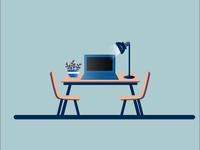 Cozy Workstation Illustration blogillustration graphic design illustratore workstation