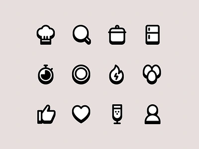 kitchen icons chef design food icon icons illustration kitchen minimal minimalism minimalist shadow vector