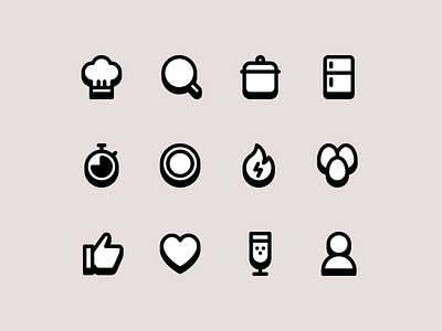 kitchen icons chef design food icon icons illustration kitchen minimal minimalism minimalist shadow vector