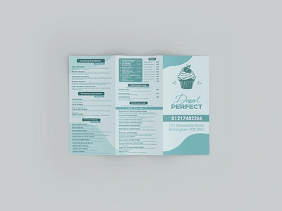 Perfect Dessert A4 Leaflet Template app branding design designer dribble graphic graphic design illustration leaflet logo menu porfolio pro professional resturant typography ui ux vector