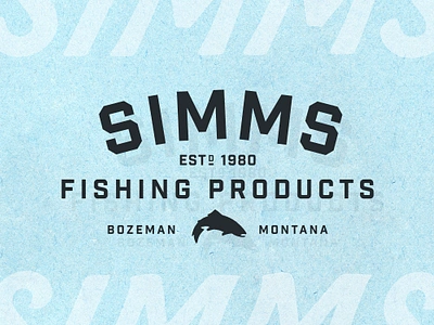 Simms Fishing Apparel Design apparel design apparel designer badge bozeman branding custom lettering fly fishing fly shop hat design heritage lettering logo design logo designer montana patch print retro simms fishing type vintage