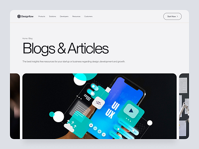 Designflow Website: Blog Page Design article blog blog home blog page blog post blogpost design interface landing page minimal minimalism post ui ux web web design web layout web page webdesign website