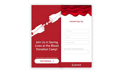 Sign Up page for a blood donation camp blood donation design figma mobile app sign up ui uiux