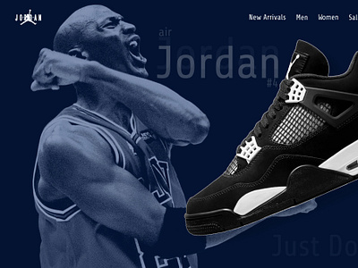 Air Jordan Hero Banner 3d animation app apps banner banners branding design graphic design hero hero section motion graphics nav navbar section ui ux uxui websites