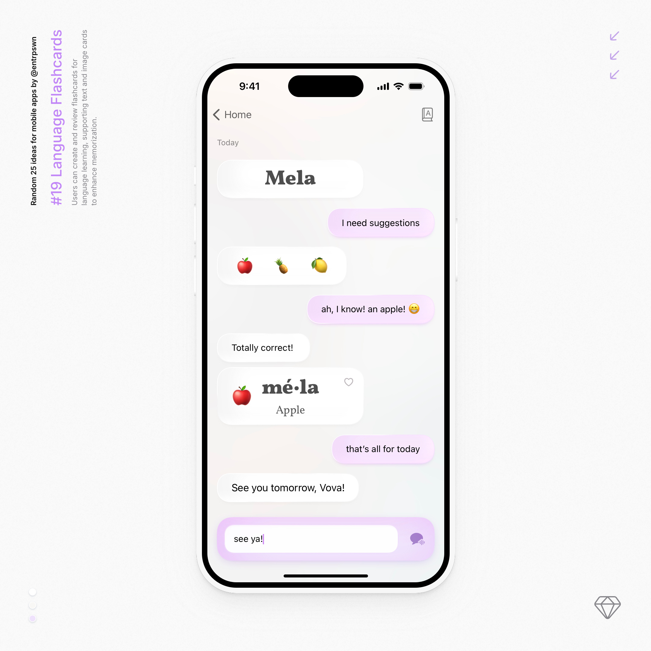 Language Flashcards app chat ios languages mobile sketch ui