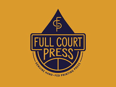 Full Court Press Ink Lockup basketball branding design graphic design identity illustration lockup logo mark print press printing printing press retro