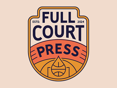 Full Court Press Graphic basketball branding design graphic design identity illustration logo mark print print press printing printing press retro