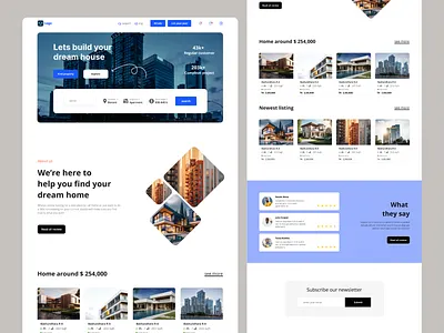 realestate landing page design anik app design branding clean design digital illustration la landing page landing page design product design ui ux web design web header website