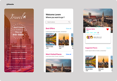 TRavel app travel ui ux web design