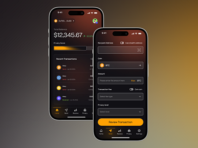 Privacy-Preserving DeFi Wallet app binance crypto crypto exchange cryptocurrency dark mode defi ios mobile app privacy app staking web3