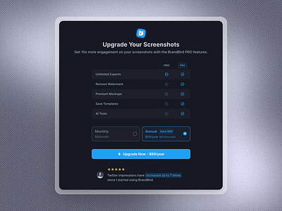 In-app Upgrade Modal app design modal pricing ui ui design uidesign uiux upgrade ux widget