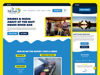 Bait House River Bar Website beach brewery design digital digital design graphic design homepage lake erie mobile first ohio responsive design restaurant river bar user interface website