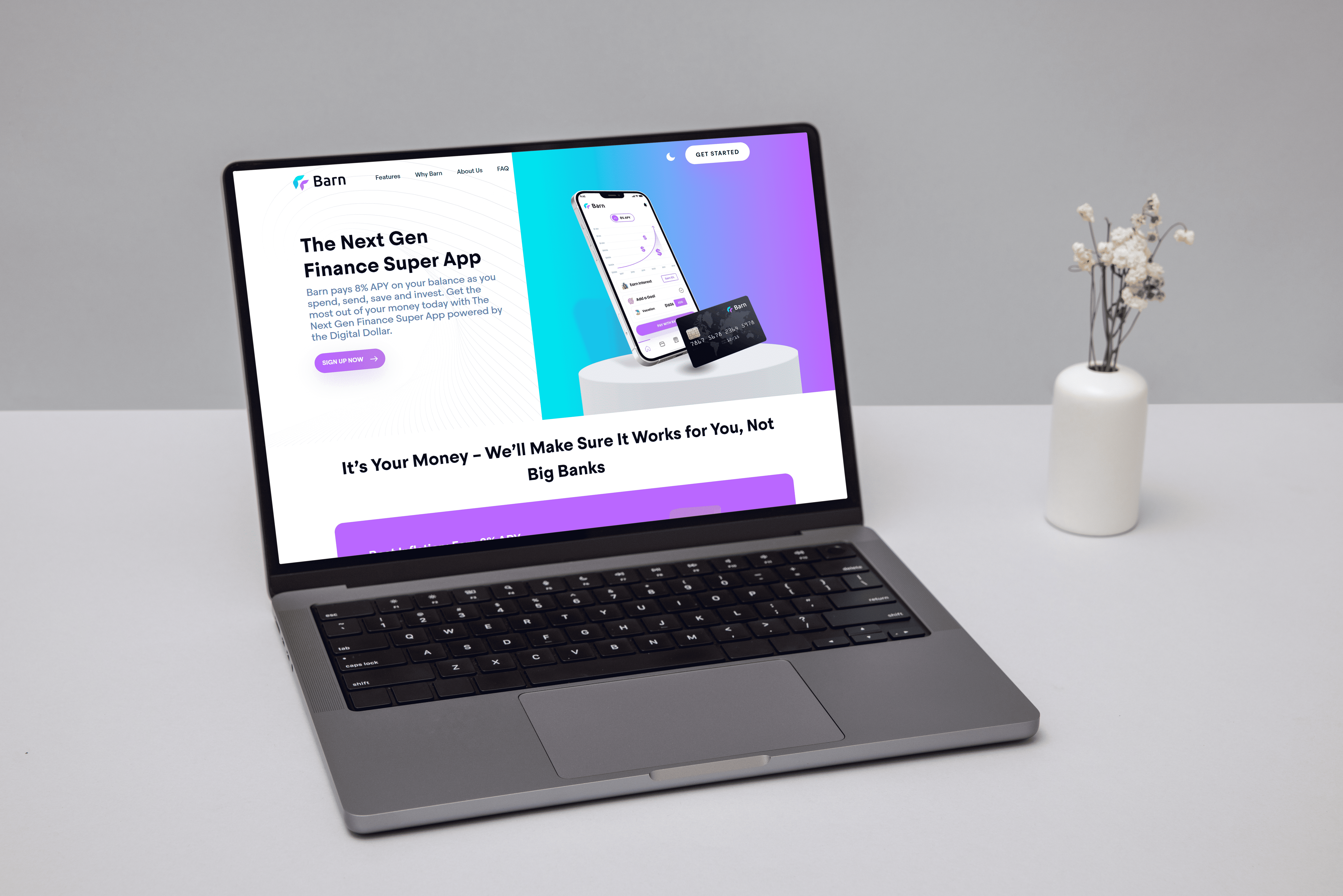 The Barn | Finance Website Design animation design figma finance finance web finance website landing page modern design ui uiux web design webflow website