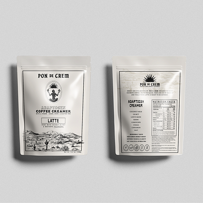 Pon De Crem Coffee Creamer Packaging branding graphic design illustration packaging design