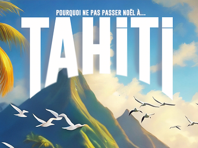 Tahiti Poster - Adobe Firefly (IA Test) adobe firefly adobe photoshop ia